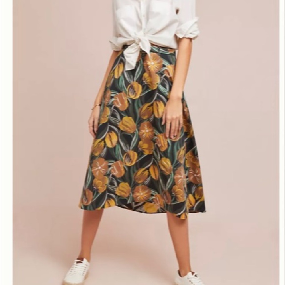 Anthropologie midi skirt - Corey Lynn Calter Fosteriana a-line skirt - Size S